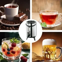 Termisk Drikkebeholder med hane, Isoleret Termobeholder - 10L, Drikkevareautomat, Drikkevarebeholder, Catering Termodispenser, Termokande med hane