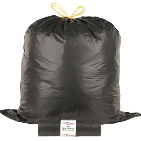 The Living Store affaldsposer med lukkesnor 150 stk. 240 l sort - Skraldeposer Clearance