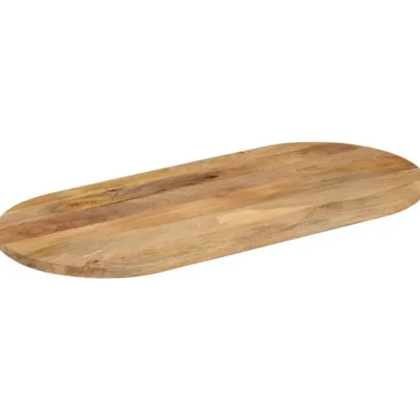 Skærebrætter>The Living Store bordplade 90x40x3,8 cm oval massivt mangotræ - Bordplader