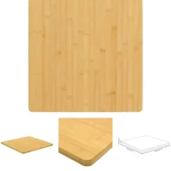 The Living Store bordplade 40x40x1,5 cm bambus - Bordplader