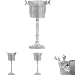 The Living Store champagnekøler massiv aluminium 39 x 29 x 71 cm sølvfarvet - Skulpturer & statuer Online