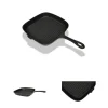 Gryder, Stegepander Og Kasseroller>The Living Store grillpande i støbejern 24x23 cm - Grillplader & grillpander