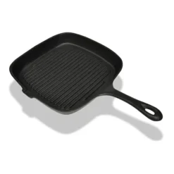 Gryder, Stegepander Og Kasseroller>The Living Store grillpande i støbejern 24x23 cm - Grillplader & grillpander
