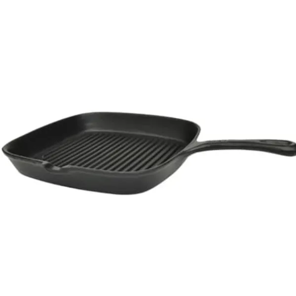 Gryder, Stegepander Og Kasseroller>The Living Store grillpande i støbejern 24x23 cm - Grillplader & grillpander