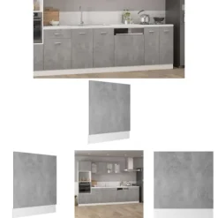 The Living Store låge til opvaskemaskine 59,5x3x67 cm konstrueret træ betongrå - Køkkenskabe Outlet