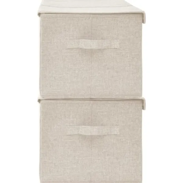 Opbevaringsæsker Til Hjemmet>The Living Store opbevaringskasser 2 stk. 50x30x25 cm stof cremefarvet - Opbevaringskasser