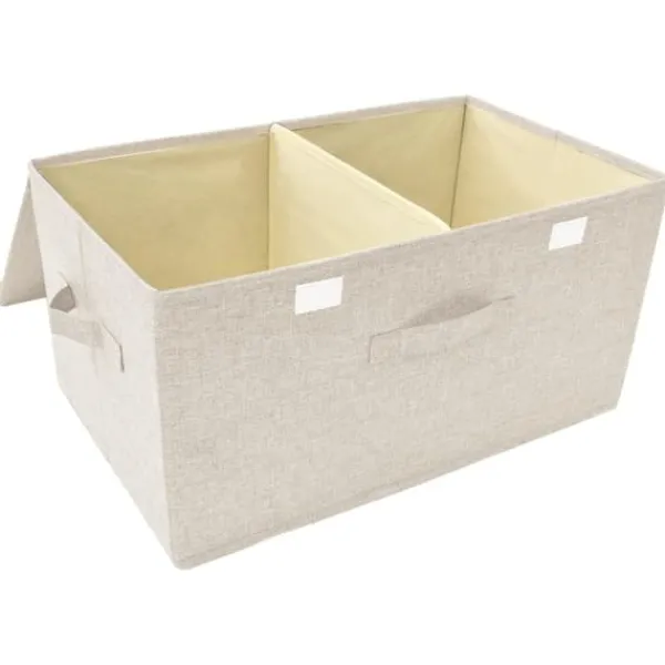 Opbevaringsæsker Til Hjemmet>The Living Store opbevaringskasser 2 stk. 50x30x25 cm stof cremefarvet - Opbevaringskasser