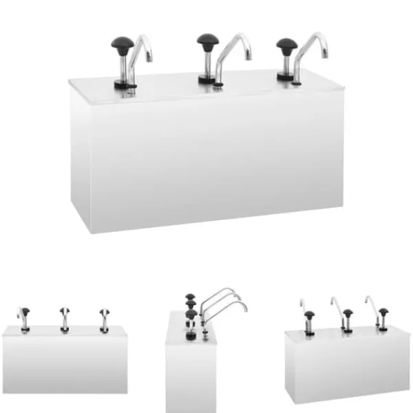 The Living Store saucedispenser 3 x 3,5 l rustfrit stål - Krydderibeholdere New
