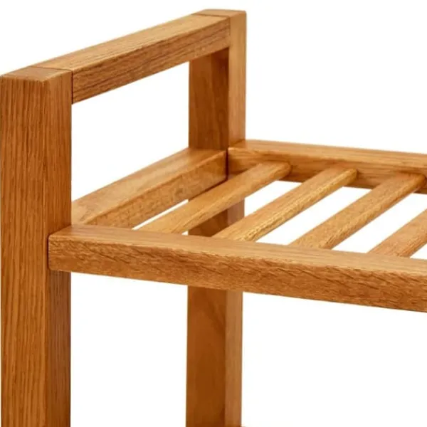 The Living Store skostativ med 3 hylder 50x27x60 cm massivt egetræ - Skoopbevaring Outlet