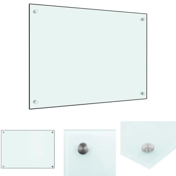 Måtter & Gitter Til Køkkenvaske>The Living Store stænkplade 70x50 cm hærdet glas hvid - Køkkenredskaber