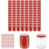The Living Store syltetøjsglas 96 stk. med røde låg 230 ml - Honningkrukker Sale