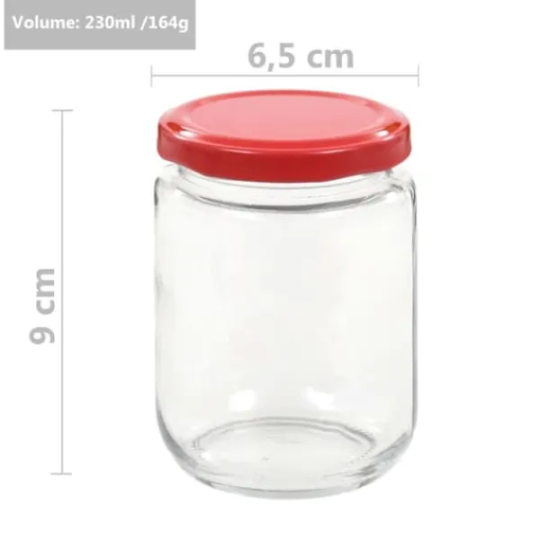 The Living Store syltetøjsglas 96 stk. med røde låg 230 ml - Honningkrukker Sale