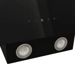 The Living Store væghængt emhætte 60 cm stål og hærdet glas sort - Emhætter Outlet