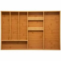 Opbevaringssystem Til Køkkenskuffer>Tidy Bestik Organizer til skuffer, bambus