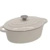 Gryder, Stegepander Og Kasseroller>Tierra Oval Støbejernsgryde 34cm 6,5L Cremefarvet NOIS