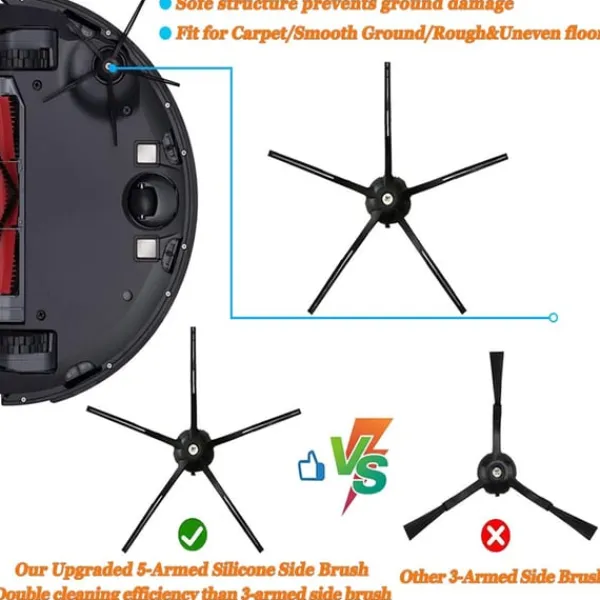 Tilbehør 8 dele Xiaomi Roborock S5 Max/S6 Pure/S6 MAXV/S50/S51/S55/S5/S60/S65/S6 Sale