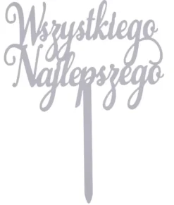 Udstyr Til Kagedekoration>TILLYKKE MED FØDSELSDAGEN kagetopper akryl sølv