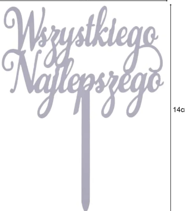 Udstyr Til Kagedekoration>TILLYKKE MED FØDSELSDAGEN kagetopper akryl sølv