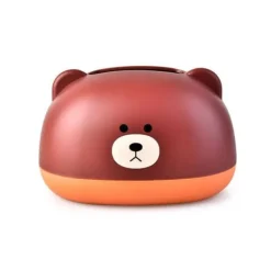 Tissue Box Cover PP Cute Cartoon Animal Desktop Tissue Dispenser Servietholder Case til Badeværelse Stue Soveværelse Køkken Brun Sale