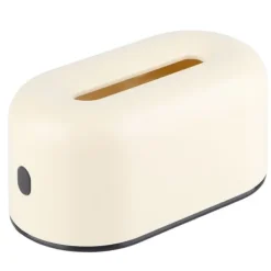 Tissue Box Holder Vandtæt Simple Creme Gul Plast Tissue Paper Box med bred åbning til kontor soveværelse Stue Hot