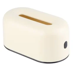 Tissue Box Holder Vandtæt Simple Creme Gul Plast Tissue Paper Box med bred åbning til kontor soveværelse Stue Hot