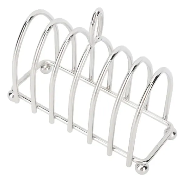 Brødkasser & Brødposer>Toaststativ i rustfrit stål Let at rengøre Vintage rustfast toastbrødstativholder til bagestil 3 6,3x2,5in