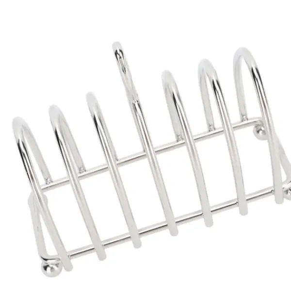 Brødkasser & Brødposer>Toaststativ i rustfrit stål Let at rengøre Vintage rustfast toastbrødstativholder til bagestil 3 6,3x2,5in