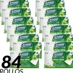 Toiletpapir>Toiletpapir, Tredobbelt Lag Blødhed, Aloe Vera Infunderet, Fornyelige Ressourcer, Pakke med 84 ruller + billig