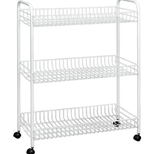 Tomado-Metaltex Grande opbevaringsreol på hjul 64x31x84 cm sølv Clearance