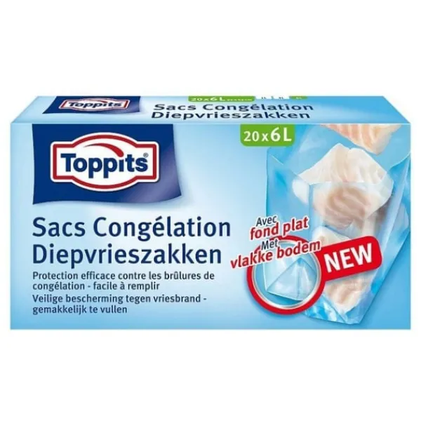 Madopbevaringsposer>Toppits fryseposer 6L 20 stk.