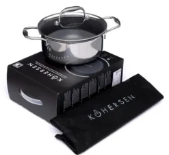 TRADITIONEL GRYDE MED NON-STICK BELÆGNING KOHERSEN BLACK CUBE 20CM 2,8L New