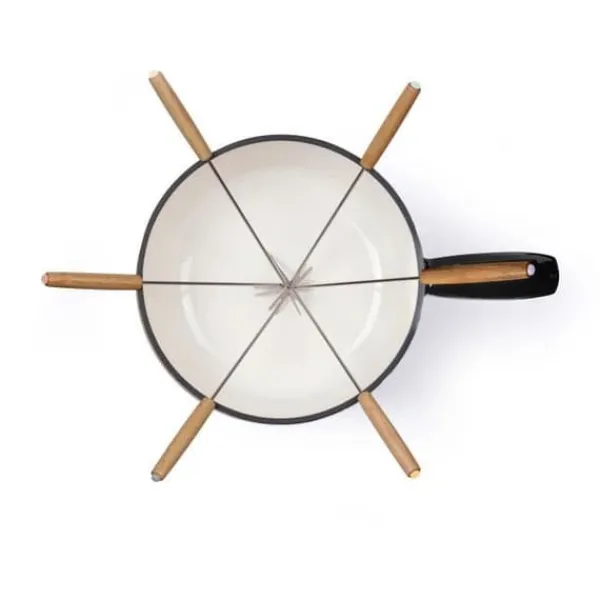 Fonduesæt>Traditionellt fondueset - LIVOO - MEN426N - 2,6L - 6 personer - Emaljerat gjutjärn - 6 gafflar - Caquelon lämplig för alla värmekällor
