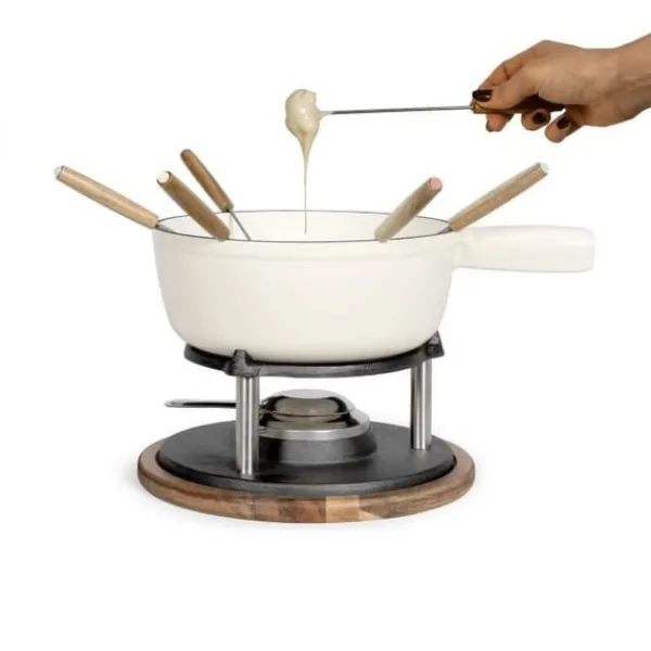 Fonduesæt>Traditionelt fonduesæt - LIVOO - MEN426C - 2,6L - 6 personer - Emaljeret støbejern - 6 gafler - Caquelon egnet til alle varmekilder