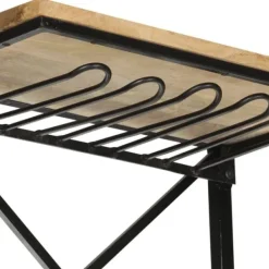 Traktordesign vinskab i ru mangotræ - 2 hylder, 9 flaskeholdere | Størrelse: 49x31x172 cm New
