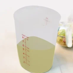 Transparent blød silikone målebæger Visuel semipermeabel mælkekop (250 ml) Hot