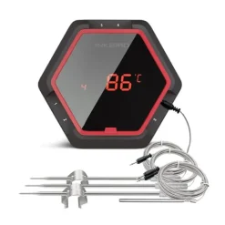 Trådløs BBQ-termometer, Bluetooth-kompatibel, op til 6 prober,6XS Rød 4 sensor Hot