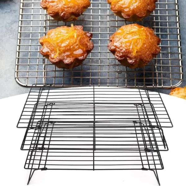 Tre Lags Nonstick Køleplade Bageplade Køkken Brød Kagerist Konditorværktøj 40x25x9cm New