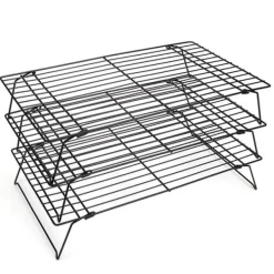 Tre Lags Nonstick Køleplade Bageplade Køkken Brød Kagerist Konditorværktøj 40x25x9cm New