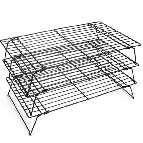 Tre Lags Nonstick Køleplade Bageplade Køkken Brød Kagerist Konditorværktøj 40x25x9cm New