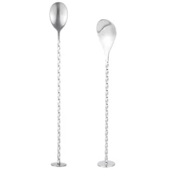 Cocktailshakers & Drinkudstyr>Tåreformet Barskedsæt (20,5 cm & 25,5 cm) - Cocktailrøreskeer i rustfrit stål
