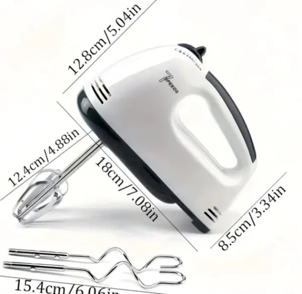 Mixere & Blendere>7-trins elektrisk håndmixer – Automatisk ægge- og dejpiskeris, perfekt til brød og bagning