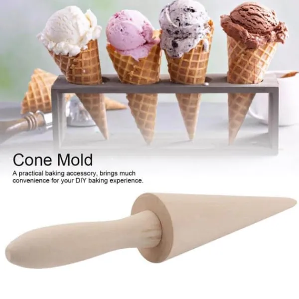 Trækegleform til isvaffel, bageværktøj til hjemmedessertbutik Hot
