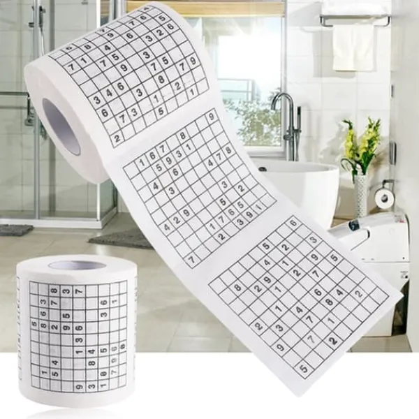Toiletpapir>Træmassemateriale Nyhed Sjov Nummer Sudoku Trykt Badesjovt Toiletpapir