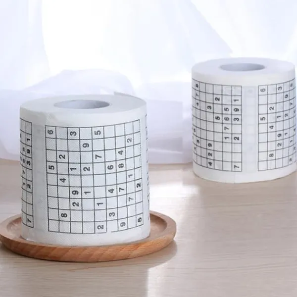 Toiletpapir>Træmassemateriale Nyhed Sjov Nummer Sudoku Trykt Badesjovt Toiletpapir