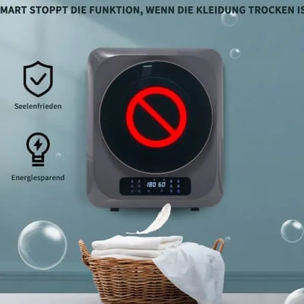 Tørretumblere>Tørretumbler 2,5 kg (op til 4 kg) Rustfrit stål 850W – 6 programmer, multifunktioner, multifilter, overophedningsbeskyttelse, vægmonterbar