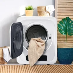 Tørretumbler 3-4 kg rustfrit stål, 850 W med multifiltersystem, 6 programmer og overophedningsbeskyttelse (vægmonteret) Outlet