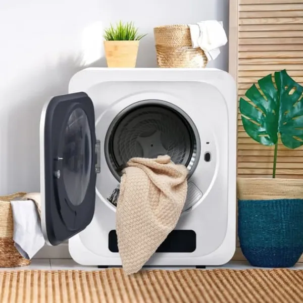 Tørretumbler 3-4 kg rustfrit stål, 850 W med multifiltersystem, 6 programmer og overophedningsbeskyttelse (vægmonteret) Outlet