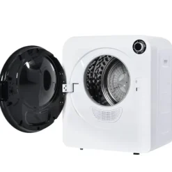 Tørretumbler, rustfrit stål, 3 kg, 830 W, 5 programmer, tredobbelt filter, overophedningsbeskyttelse, vægmonterbar, hvid New