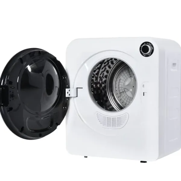 Tørretumbler, rustfrit stål, 3 kg, 830 W, 5 programmer, tredobbelt filter, overophedningsbeskyttelse, vægmonterbar, hvid New