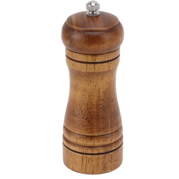 Krydderikværne>Træsalt- og peberkværnesæt - Justerbar keramisk slibemekanisme - Hjemmekøkkenmølle 14,3x5,5 cm